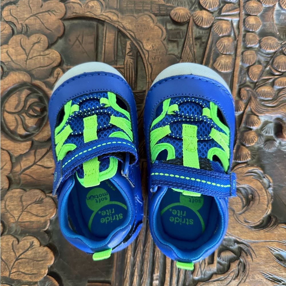 Stride Rite Vibrant Blue and Neon Green Sneakers/sandal